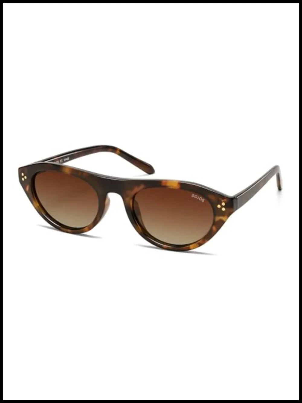 TR90 Polarized Retro Oval Cat Eye Sunglasses, UV400 Protection